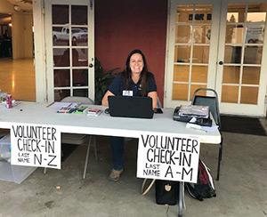 photo of Napa CART volunteers check-in table